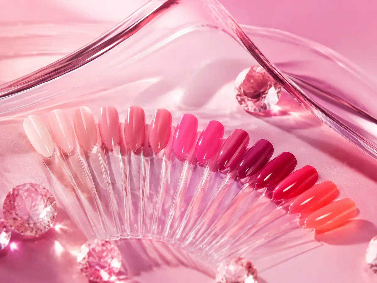 Pink, rose, blush, fuchsia and plum nail design ideas