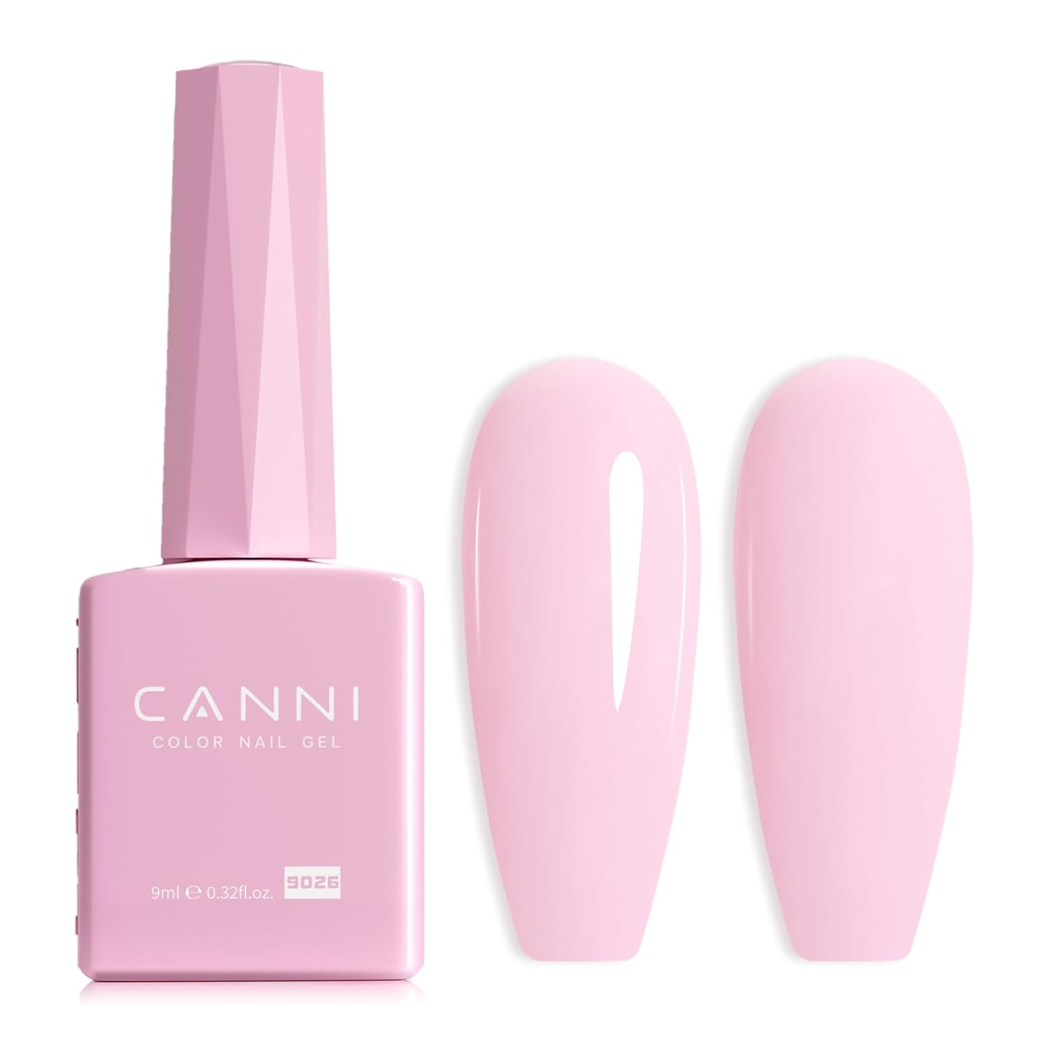 CANNI Light Pink Gel Nail Polish, 1Pcs Nude Pink Gel Polish Baby Pink Color Nail Polish Gel High Gloss Soak Off U V Gel Nail French Nail Manicure Salon DIY