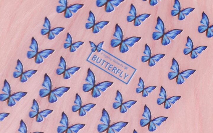 Blue Butterfly Nail Stickers for Salon Workflow