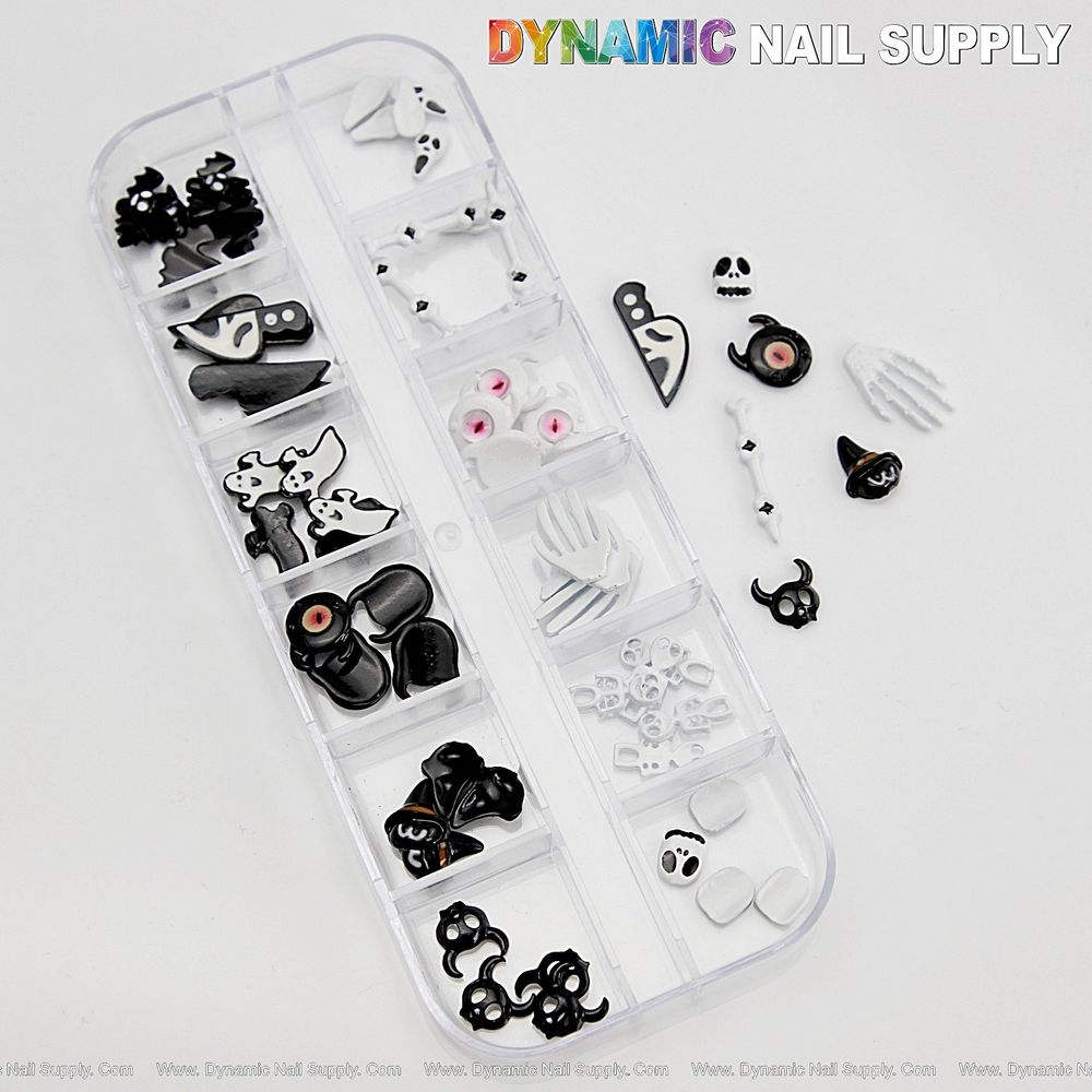 Halloween Nail Charms Set for Spooky DIY Nails