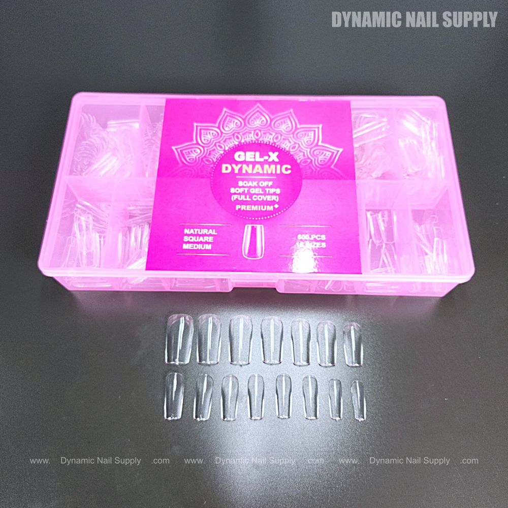 medium square clear gel tips - 3