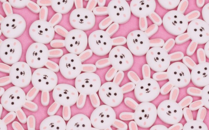 Pink Bunny Nail Charms — 100 Cony Rabbit Accents