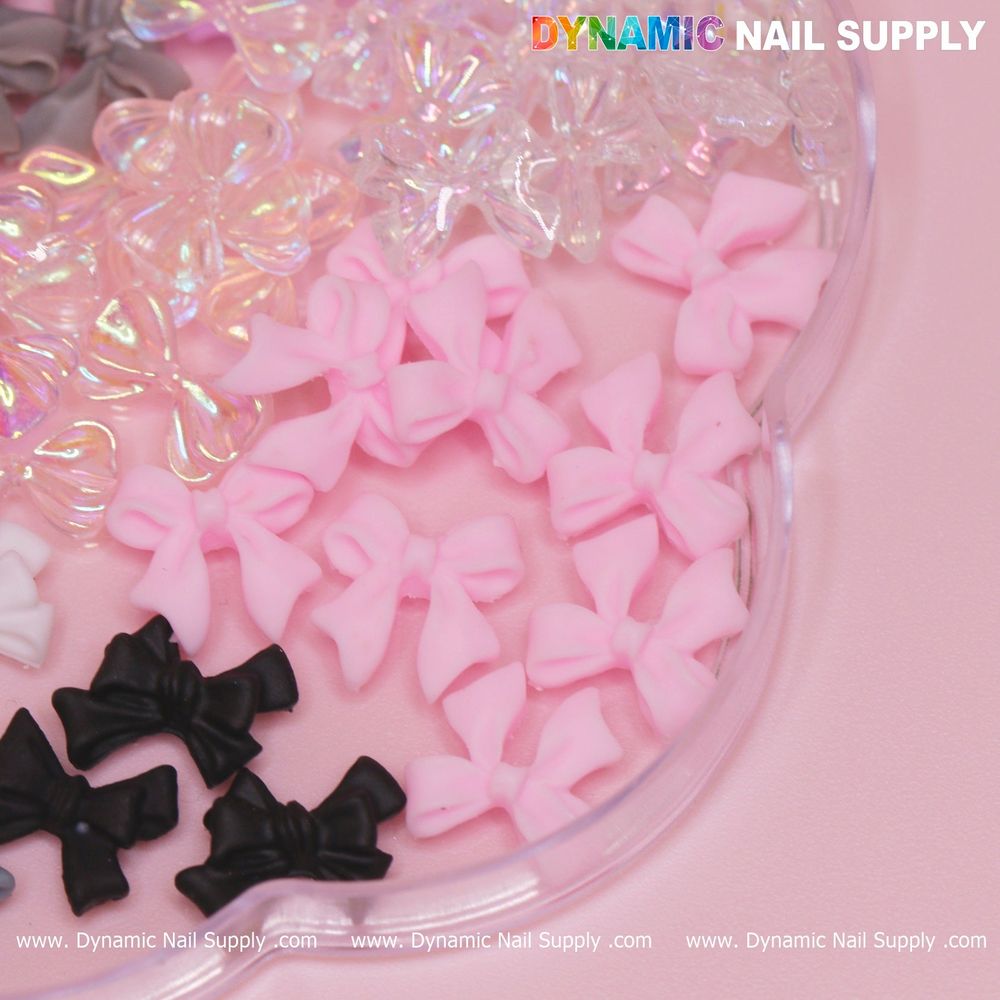 mixed resin bow nail charms - 3
